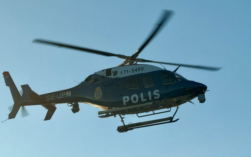 Polishelikopter vid Säve Flygplats